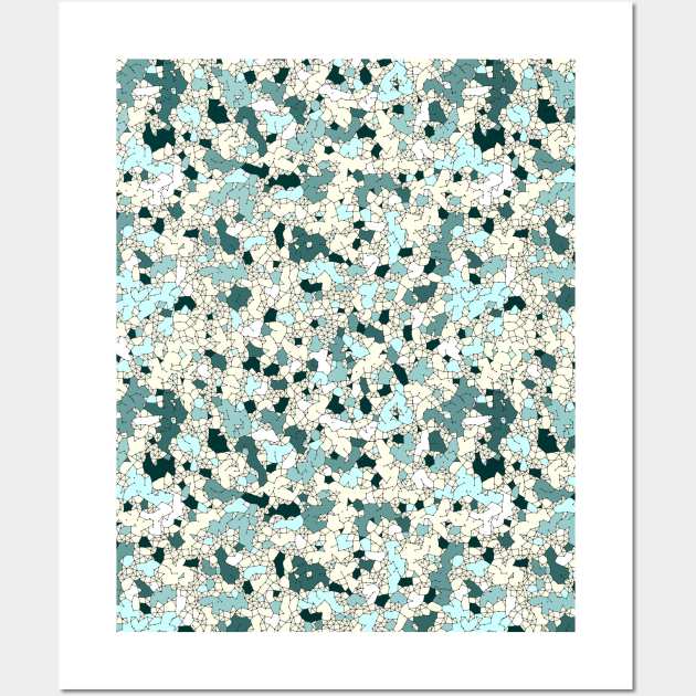 Broken Camo Teal Wall Art by Beth Thompson Art